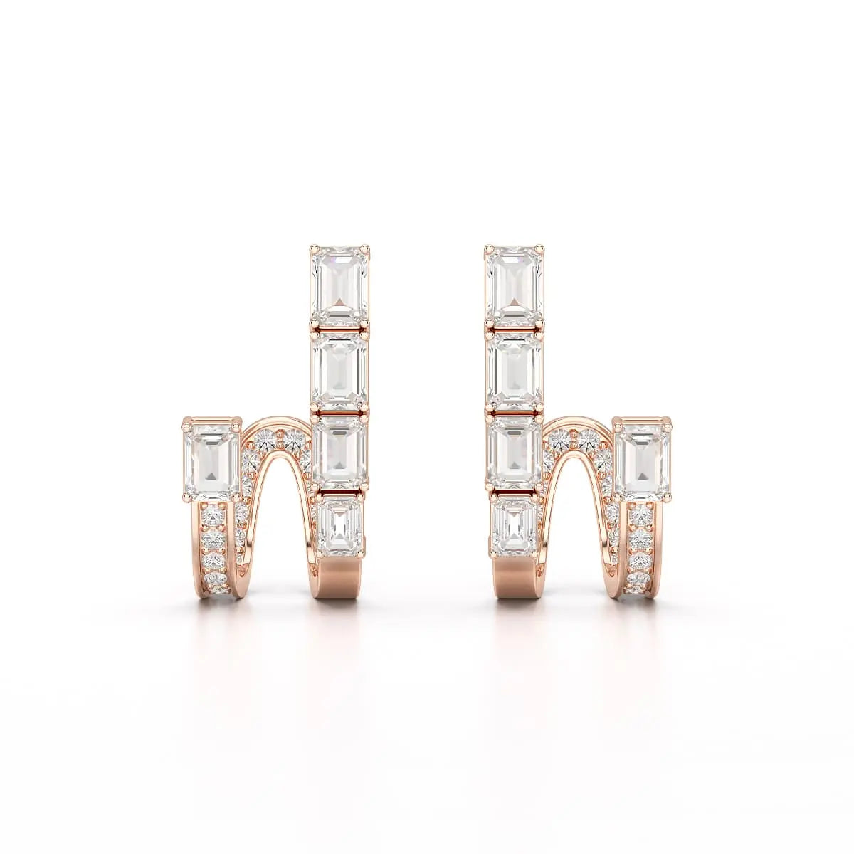 1.53 CT Lab Diamond Emerald Cut Earrings Jama Jewels