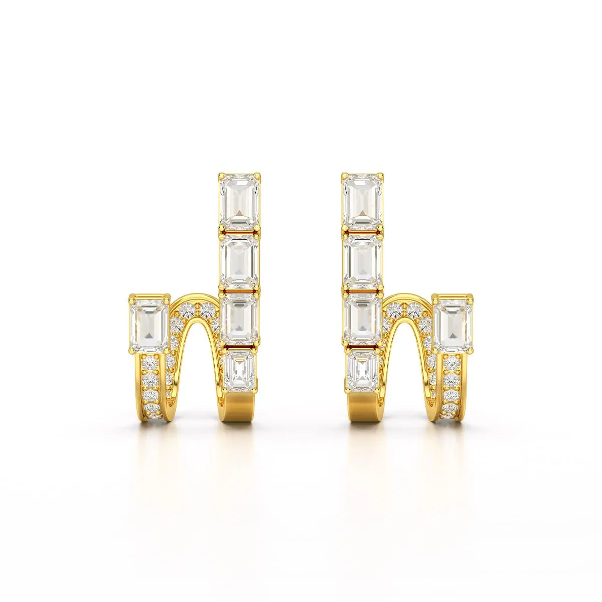1.53 CT Lab Diamond Emerald Cut Earrings Jama Jewels