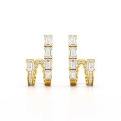 1.53 CT Lab Diamond Emerald Cut Earrings Jama Jewels