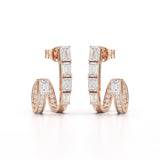 1.53 CT Lab Diamond Emerald Cut Earrings