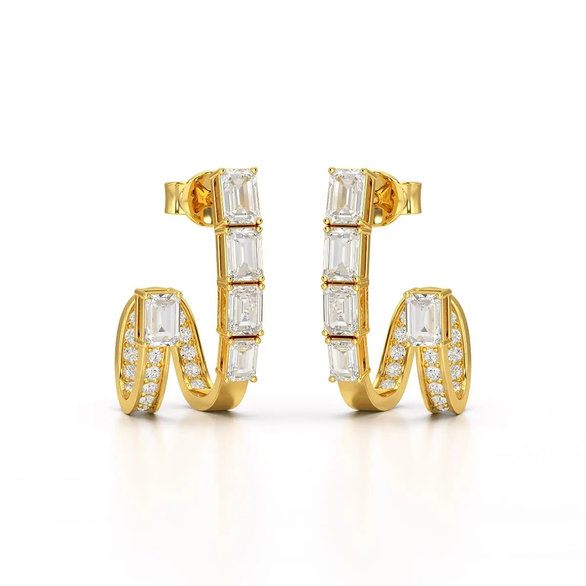 1.53 CT Lab Diamond Emerald Cut Earrings Jama Jewels