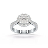 1.55 CT Round Cut Halo Lab Diamond Ring
