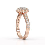 1.55 CT Round Cut Halo Lab Diamond Ring