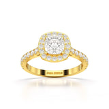 1.56 CT Lab Diamond Cushion Cut Halo Diamond