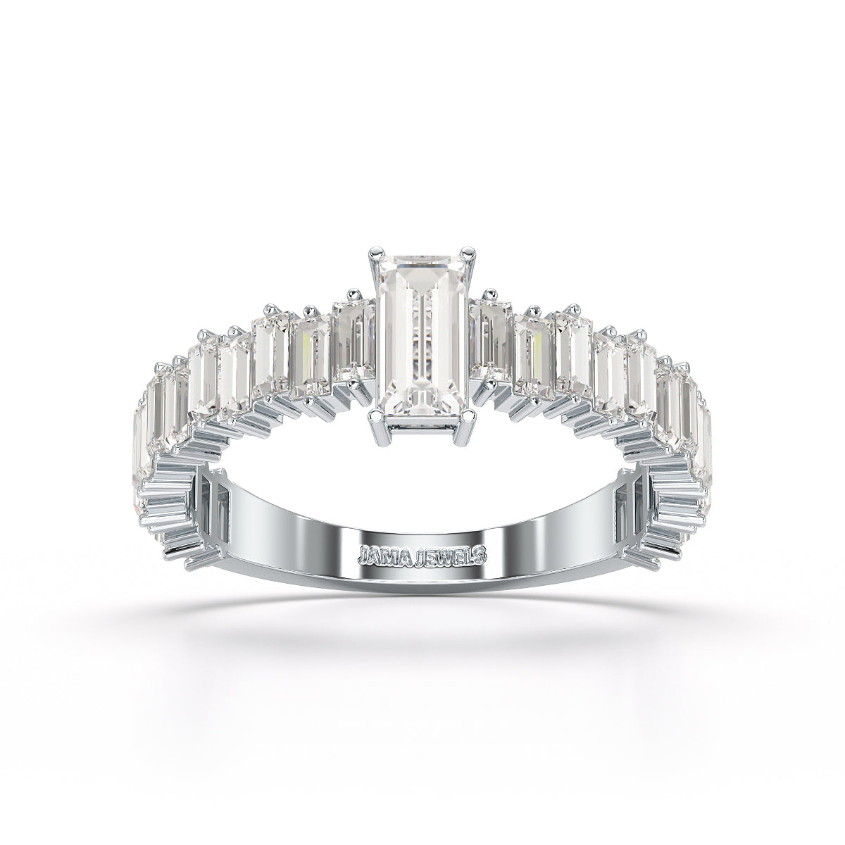 1.56 CT Cluster Baguettes Lab Diamond Ring