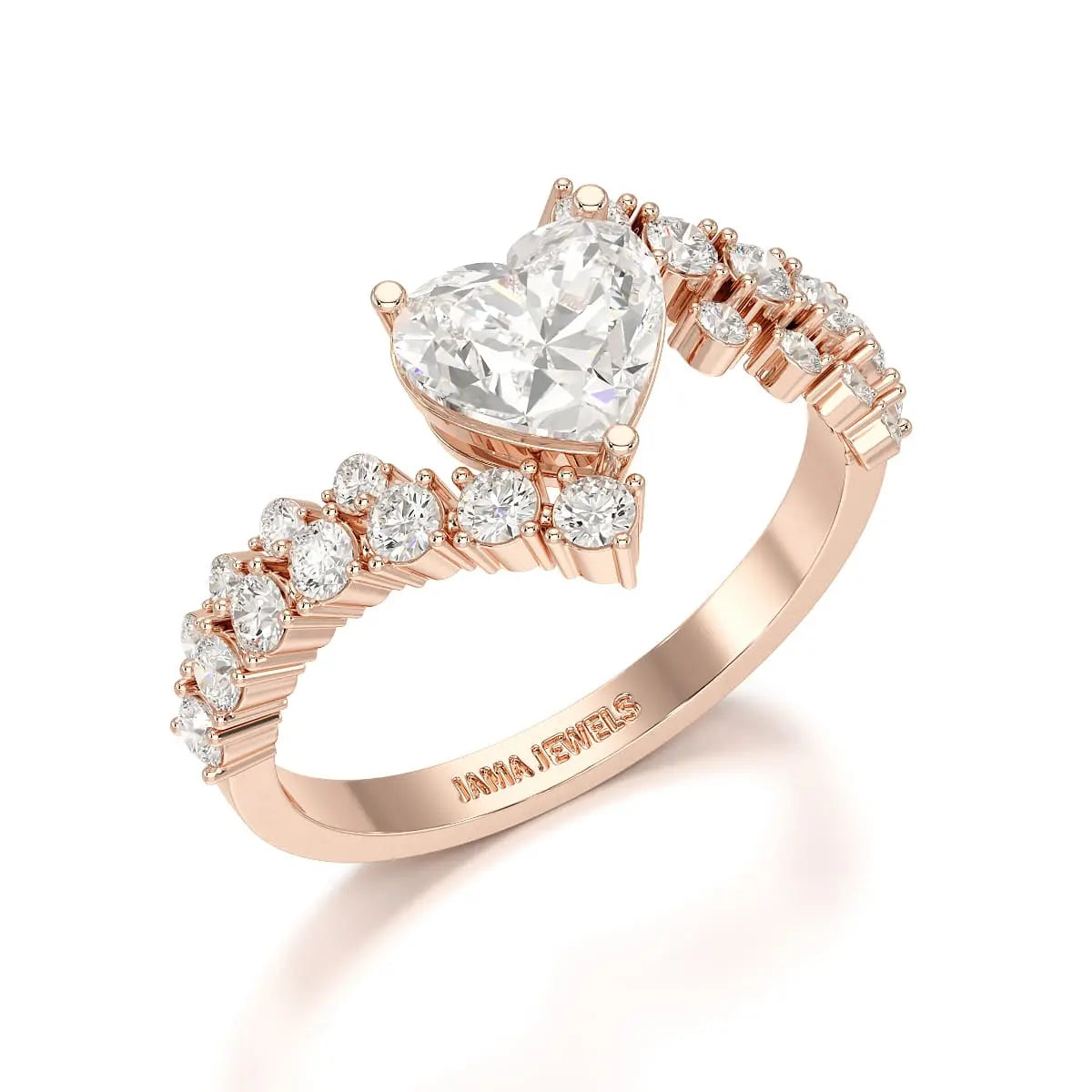 1.57 CT Heart Shaped Lab Diamond Ring Jama Jewels