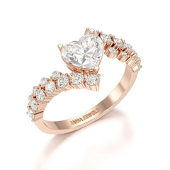 1.57 CT Heart Shaped Lab Diamond Ring Jama Jewels