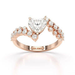 1.57 CT Heart Shaped Lab Diamond Ring Jama Jewels