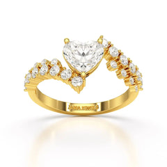 1.57 CT Heart Shaped Lab Diamond Ring Jama Jewels