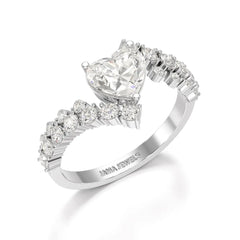 1.57 CT Heart Shaped Lab Diamond Ring Jama Jewels