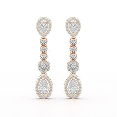 1.57 CT Pear Cut Lab Diamond Earring