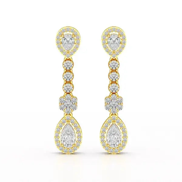1.57 CT Pear Cut Lab Diamond Earring