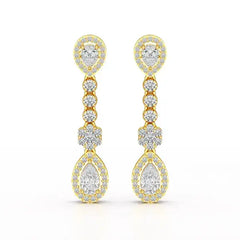 1.57 CT Pear Cut Lab Diamond Earring