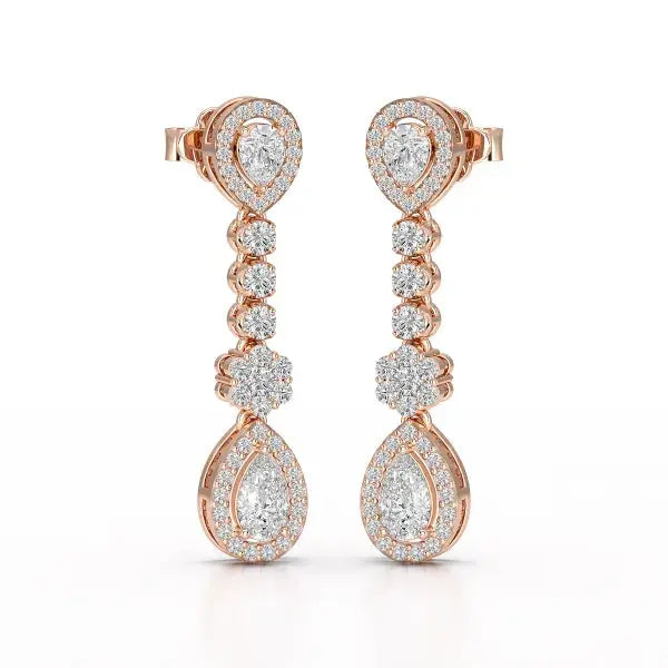 1.57 CT Pear Cut Lab Diamond Earring