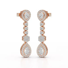 1.57 CT Pear Cut Lab Diamond Earring