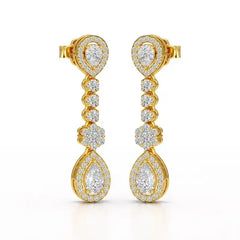 1.57 CT Pear Cut Lab Diamond Earring