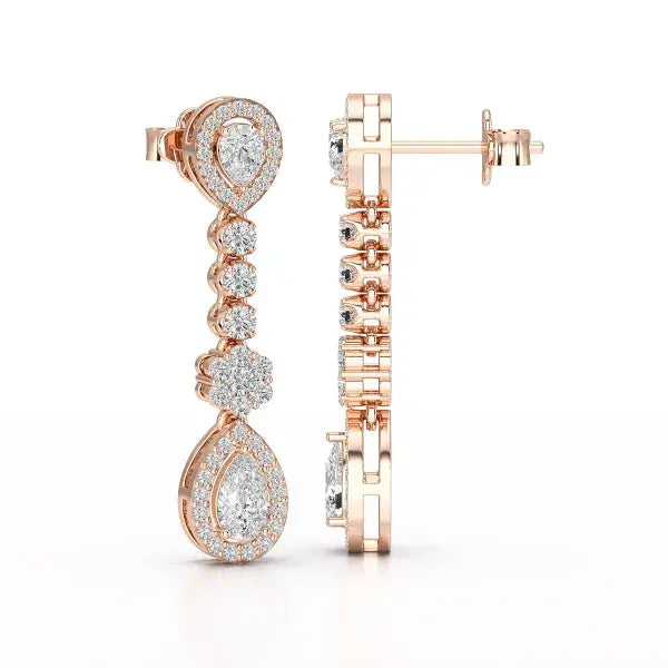 1.57 CT Pear Cut Lab Diamond Earring
