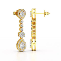 1.57 CT Pear Cut Lab Diamond Earring