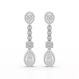 1.57 CT Pear Cut Lab Diamond Earring
