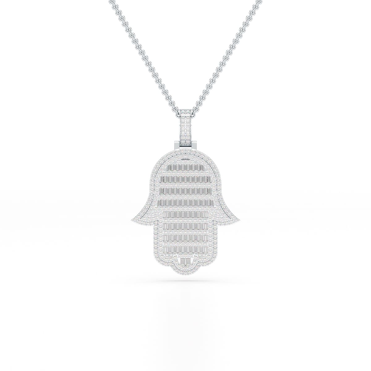 1.5 CT Baguette Straight Cut Lab Diamond Pendant