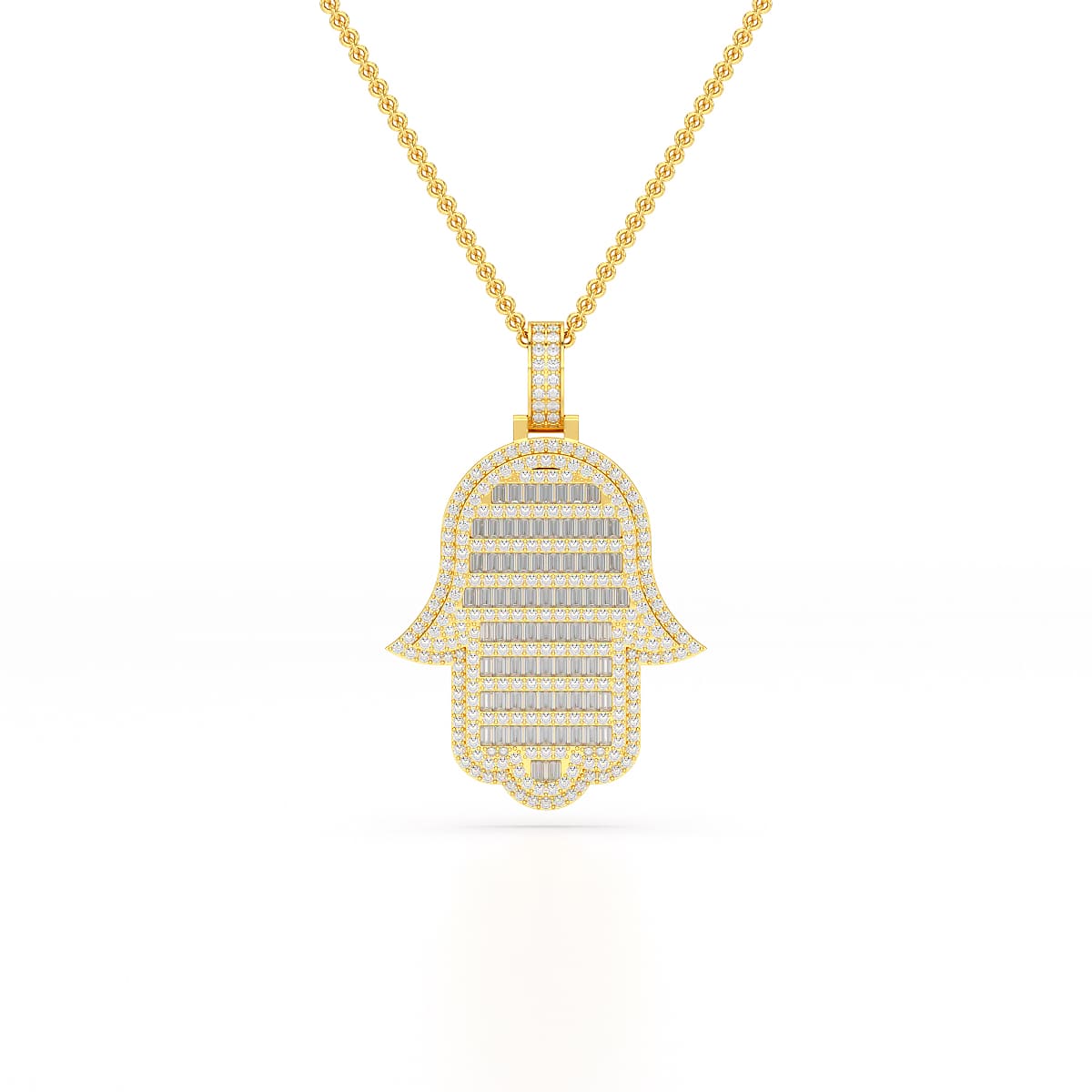 1.5 CT Baguette Straight Cut Lab Diamond Pendant