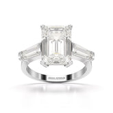 1.5 CT Lab Diamond Three Stone Emerald Cut Ring