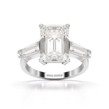 1.5 CT Lab Diamond Three Stone Emerald Cut Ring