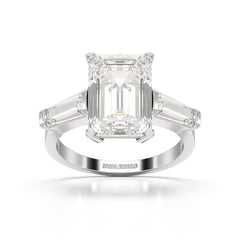 1.5 CT Lab Diamond Three Stone Emerald Cut Ring