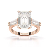1.5 CT Lab Diamond Three Stone Emerald Cut Ring