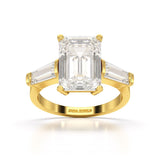 1.5 CT Lab Diamond Three Stone Emerald Cut Ring