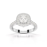 1.61 CT Cushion Cut Halo Lab Diamond Ring