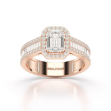 1.72 CT Emerald Cut Halo Lab Diamond Ring