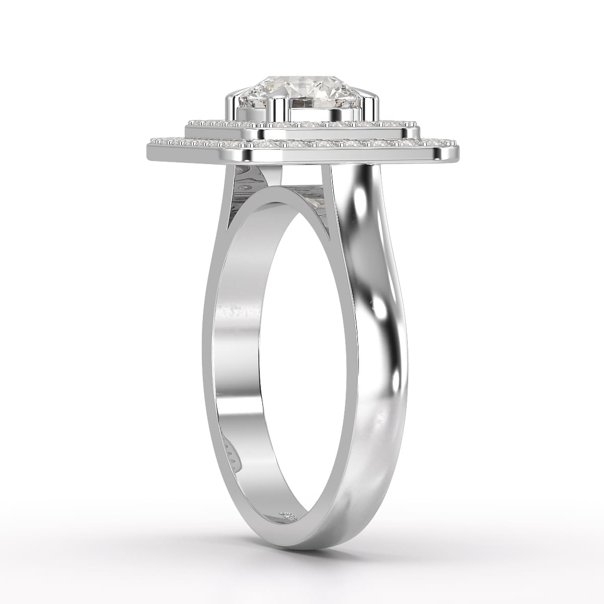 1.63 CT Lab Diamond Round Cut Halo Ring