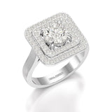 1.63 CT Lab Diamond Round Cut Halo Ring