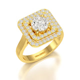 1.63 CT Lab Diamond Round Cut Halo Ring