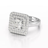 1.63 CT Lab Diamond Round Cut Halo Ring