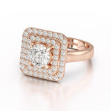 1.63 CT Lab Diamond Round Cut Halo Ring