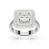 1.63 CT Lab Diamond Round Cut Halo Ring