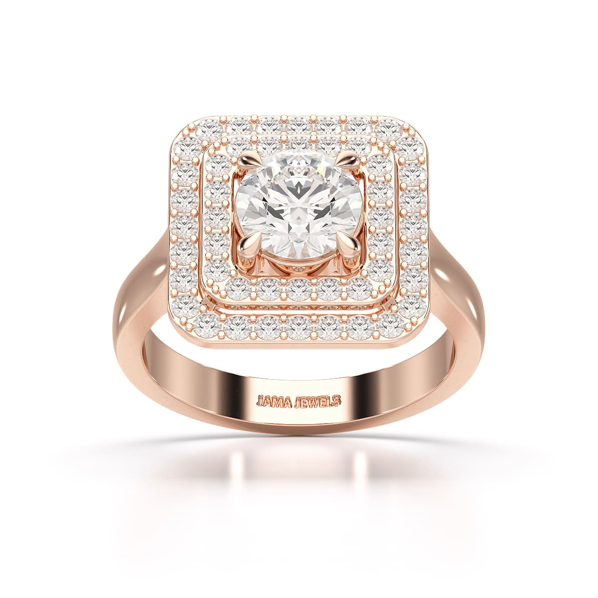 1.63 CT Lab Diamond Round Cut Halo Ring