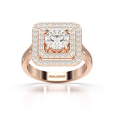 1.63 CT Lab Diamond Round Cut Halo Ring