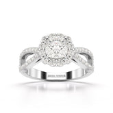 1.64 CT Halo Lab Diamond Cushion Cut Ring