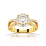 1.64 CT Halo Lab Diamond Cushion Cut Ring