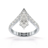 1.66 CT Curved Marquise Cut Lab Diamond Ring
