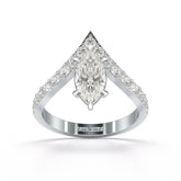 1.66 CT Curved Marquise Cut Lab Diamond Ring