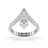 1.66 CT Curved Marquise Cut Lab Diamond Ring