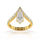 1.66 CT Curved Marquise Cut Lab Diamond Ring