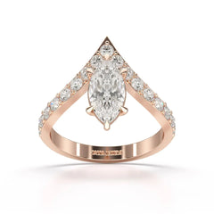 1.66 CT Curved Marquise Cut Lab Diamond Ring