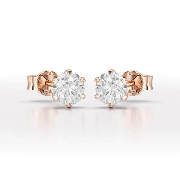 1.68 CT Round Lab Diamond Stud Earrings - Jama Jewels