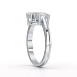 1.6 CT Emerald and Round Lab Diamond Ring