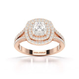 1.6 CT Halo Lab Diamond Cushion Cut Ring